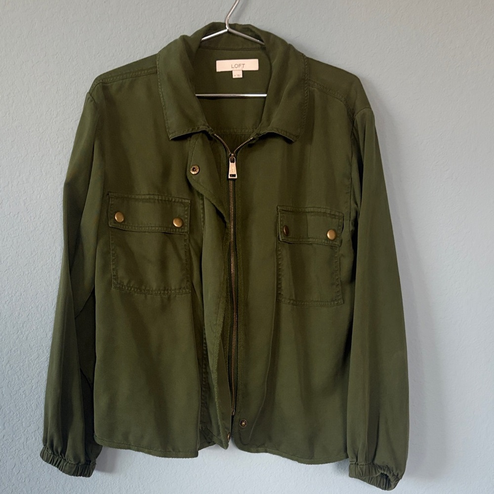 LOFT Dark Green Utility Jacket